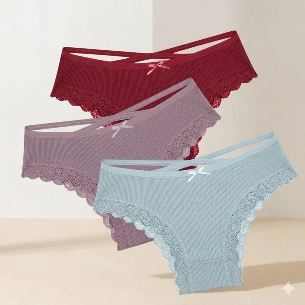 Set 3 perechi de chiloti pentru dama, CH107, Multicolor - poza 1