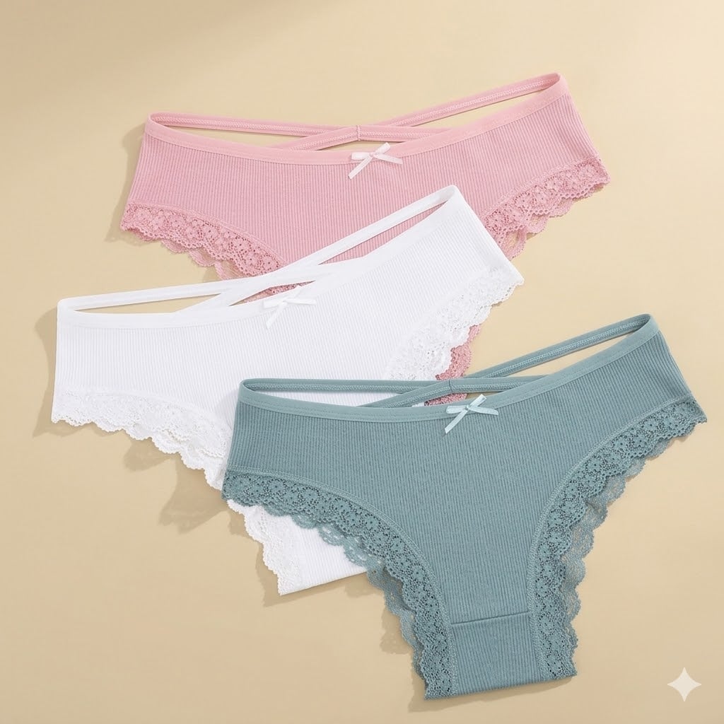 Set 3 perechi de chiloti pentru dama, CH108, Multicolor - poza 1