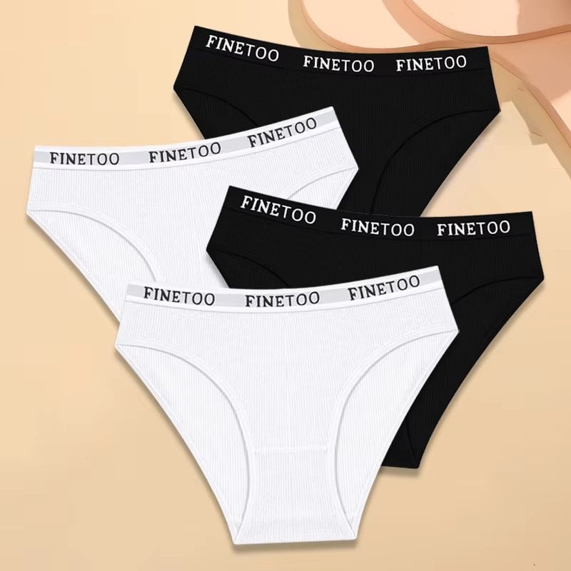 Set 4 perechi de chiloti pentru dama, CH091, Negru/Alb - poza 1