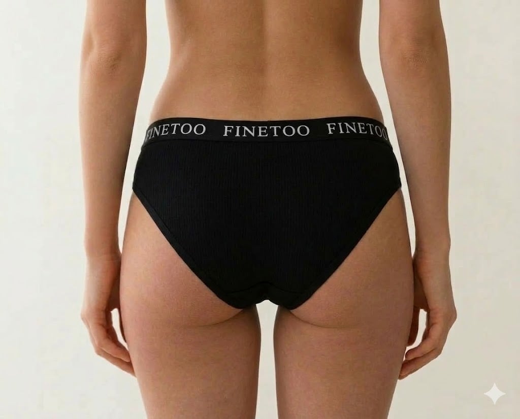 Set 4 perechi de chiloti pentru dama, CH091, Negru/Alb - poza 3
