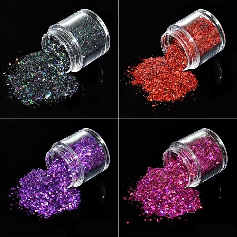Set 4 sclipici unghii Marquise, GLITTER06, Multicolor - poza 1