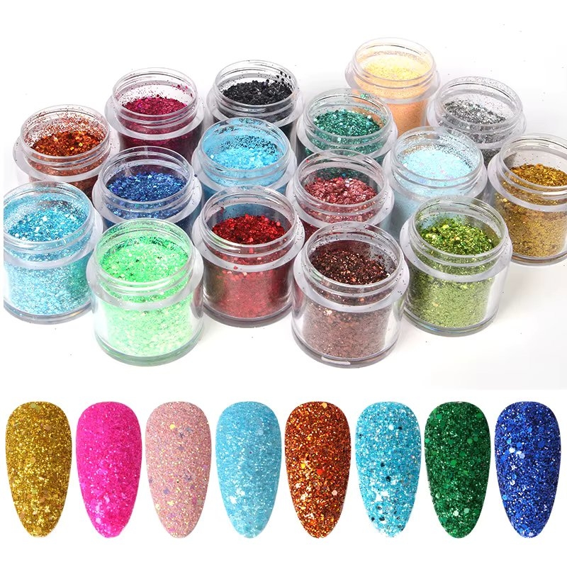 Set 4 sclipici unghii Marquise, GLITTER06, Multicolor - poza 3