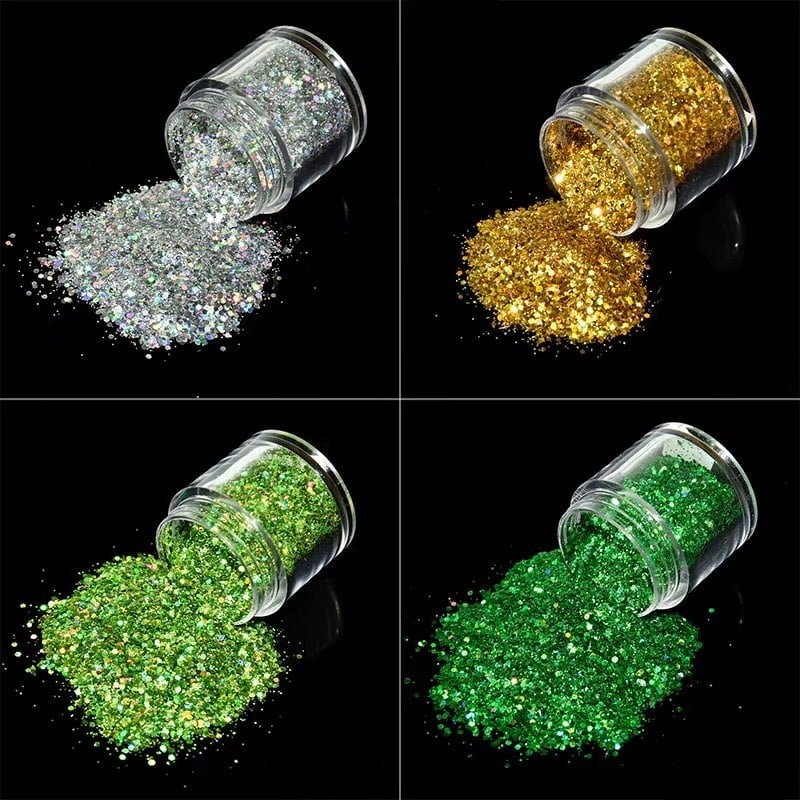 Set 4 sclipici unghii Marquise, GLITTER07, Multicolor