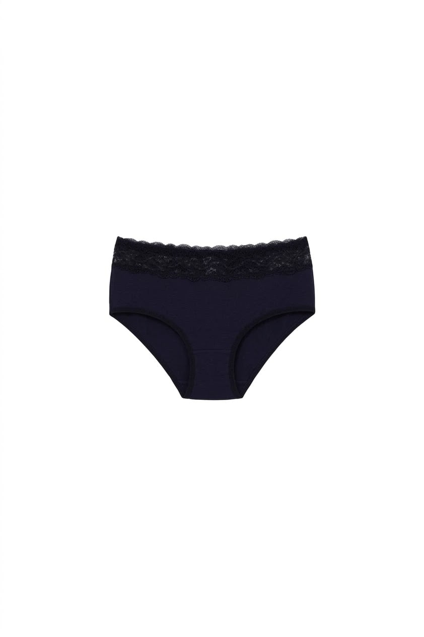 Set 5 perechi de chiloti din bumbac, cu dantela, pentru dama, 32000, Multicolor - poza 4