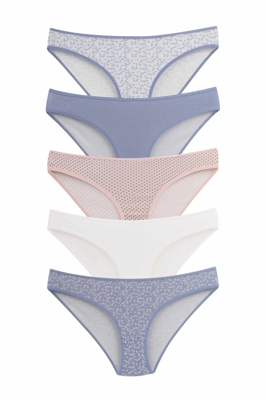 Set 5 perechi de chiloti din bumbac, pentru dama, 33000, Multicolor