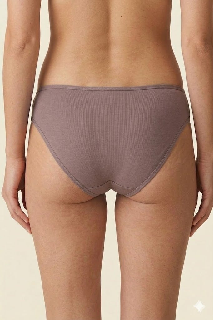 Set 5 perechi de chiloti din bumbac, pentru dama, 33000, Nude - poza 3