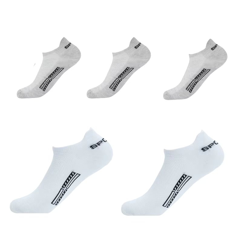 Set 5 perechi de sosete pentru barbati, SS021, Gri/Alb, marime universala (39-42)