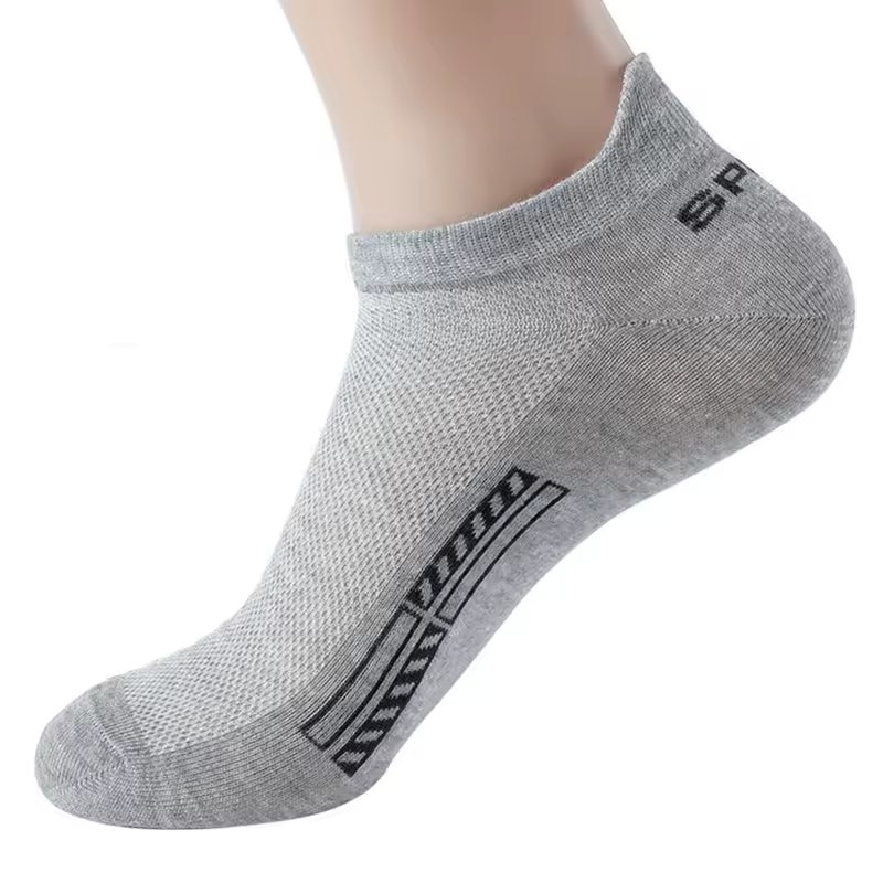 Set 5 perechi de sosete pentru barbati, SS021, Gri/Alb, marime universala (39-42) - poza 2