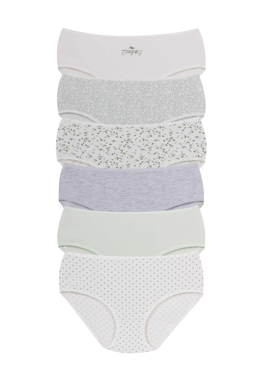 Set 6 perechi de chiloti din bumbac, pentru dama, 34000, Multicolor - poza 1
