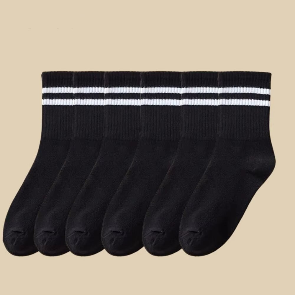 Set 6 perechi de sosete pentru dama, SS059, Negru, marime universala (35-39)