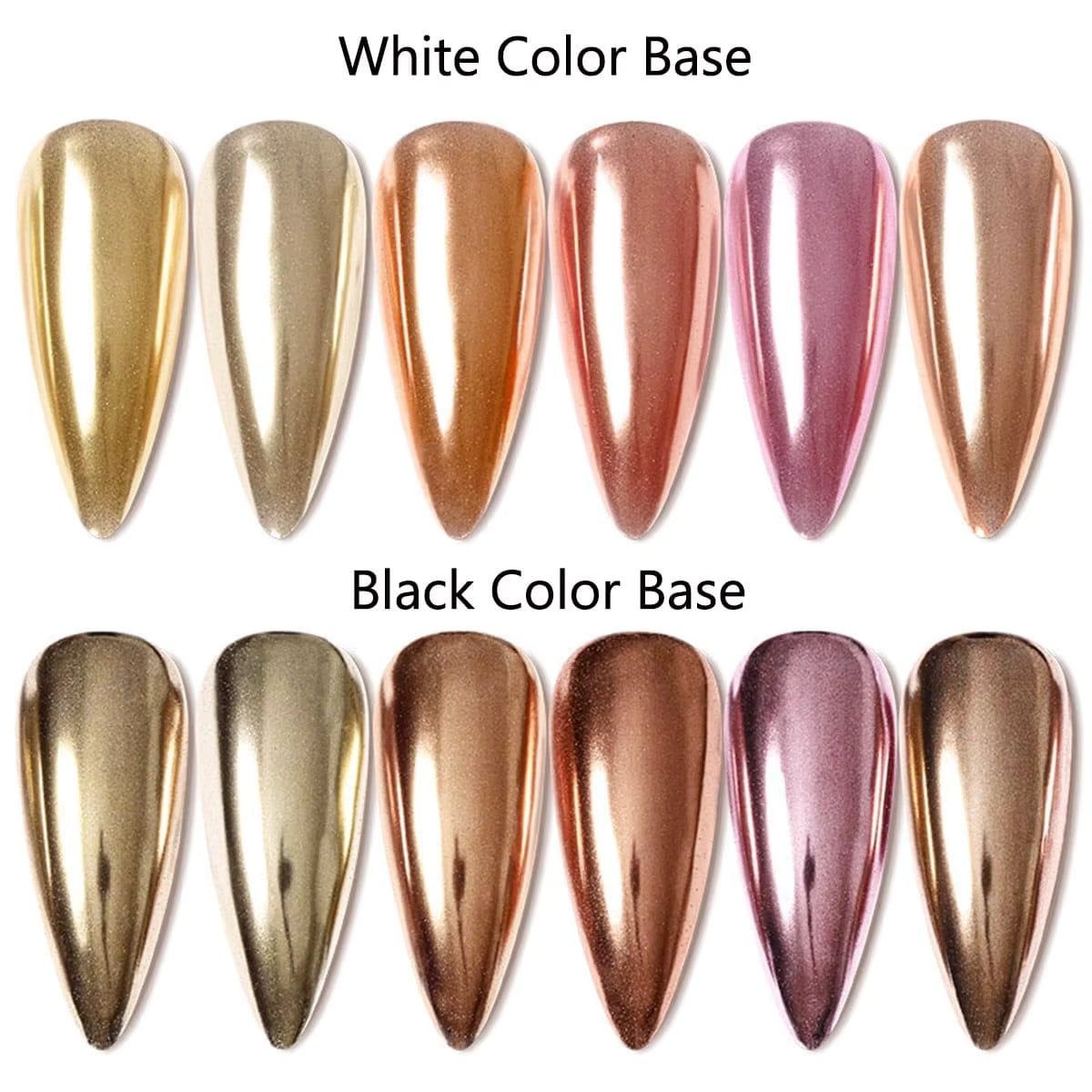 Set 6 pigmenti unghii mirror Marquise, PIGM20, Multicolor - poza 2