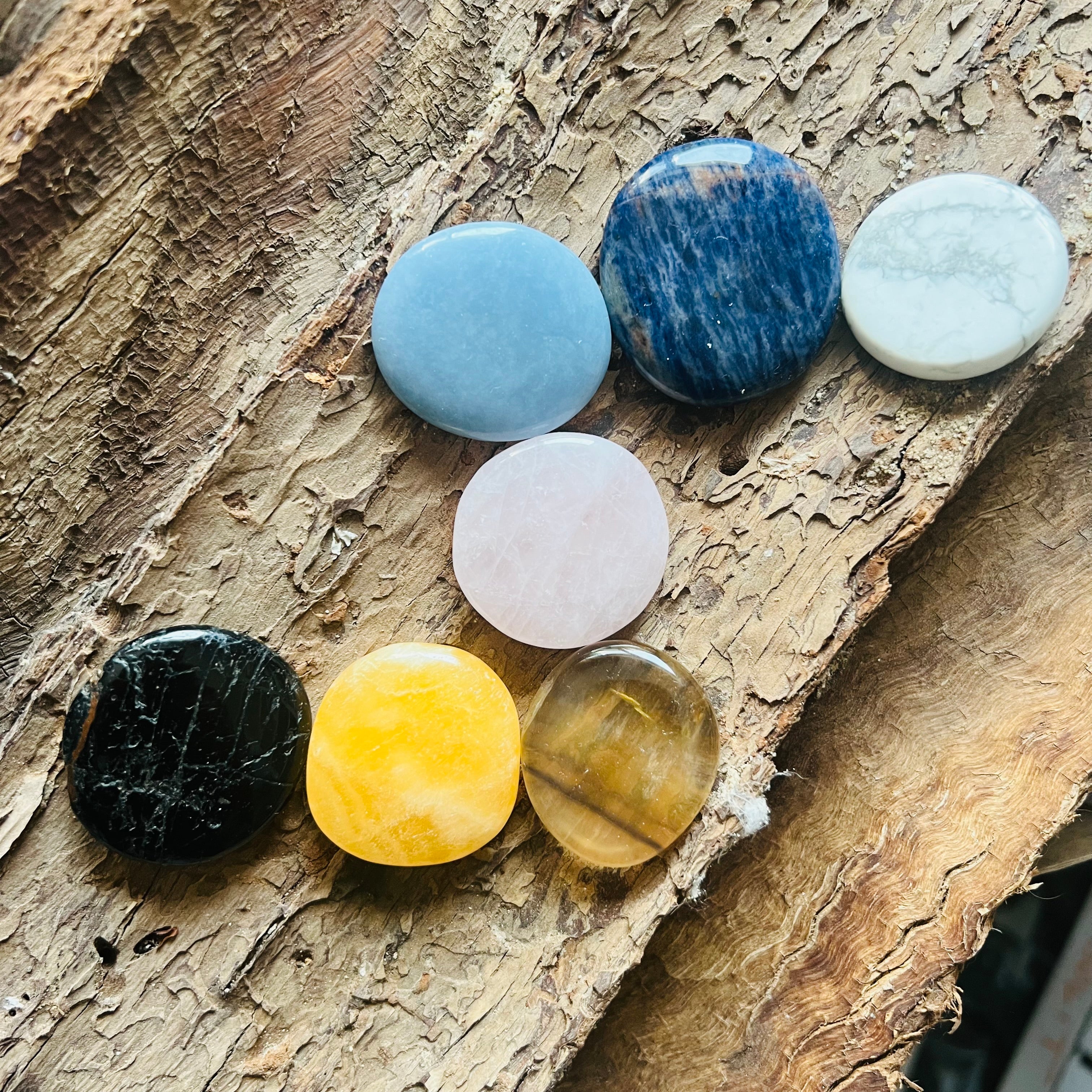 Set 7 chakre palmstones pietre meditatie m3