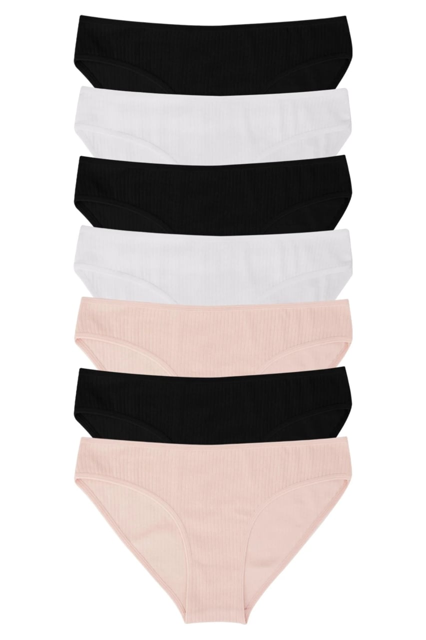 Set 7 perechi de chiloti din bumbac, pentru dama, 37200, Clasic