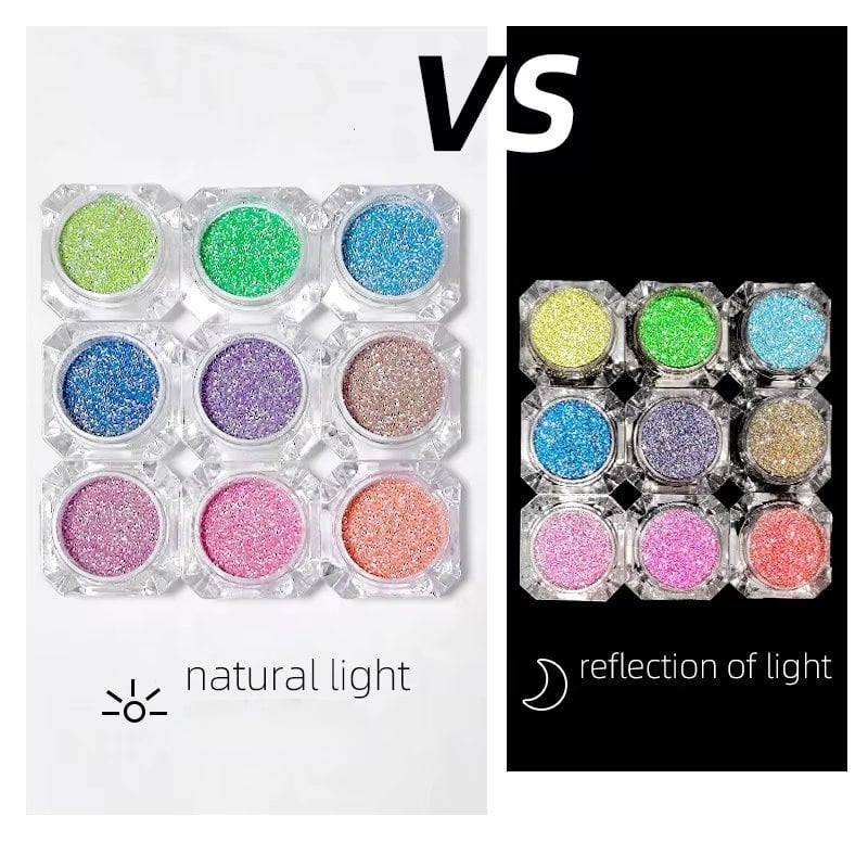 Set 9 sclipici unghii reflective Marquise, GLITTER16, Multicolor - poza 2