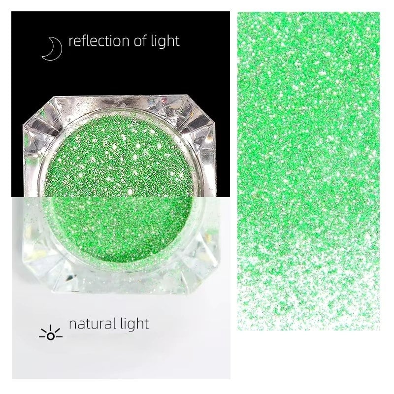 Set 9 sclipici unghii reflective Marquise, GLITTER16, Multicolor - poza 3