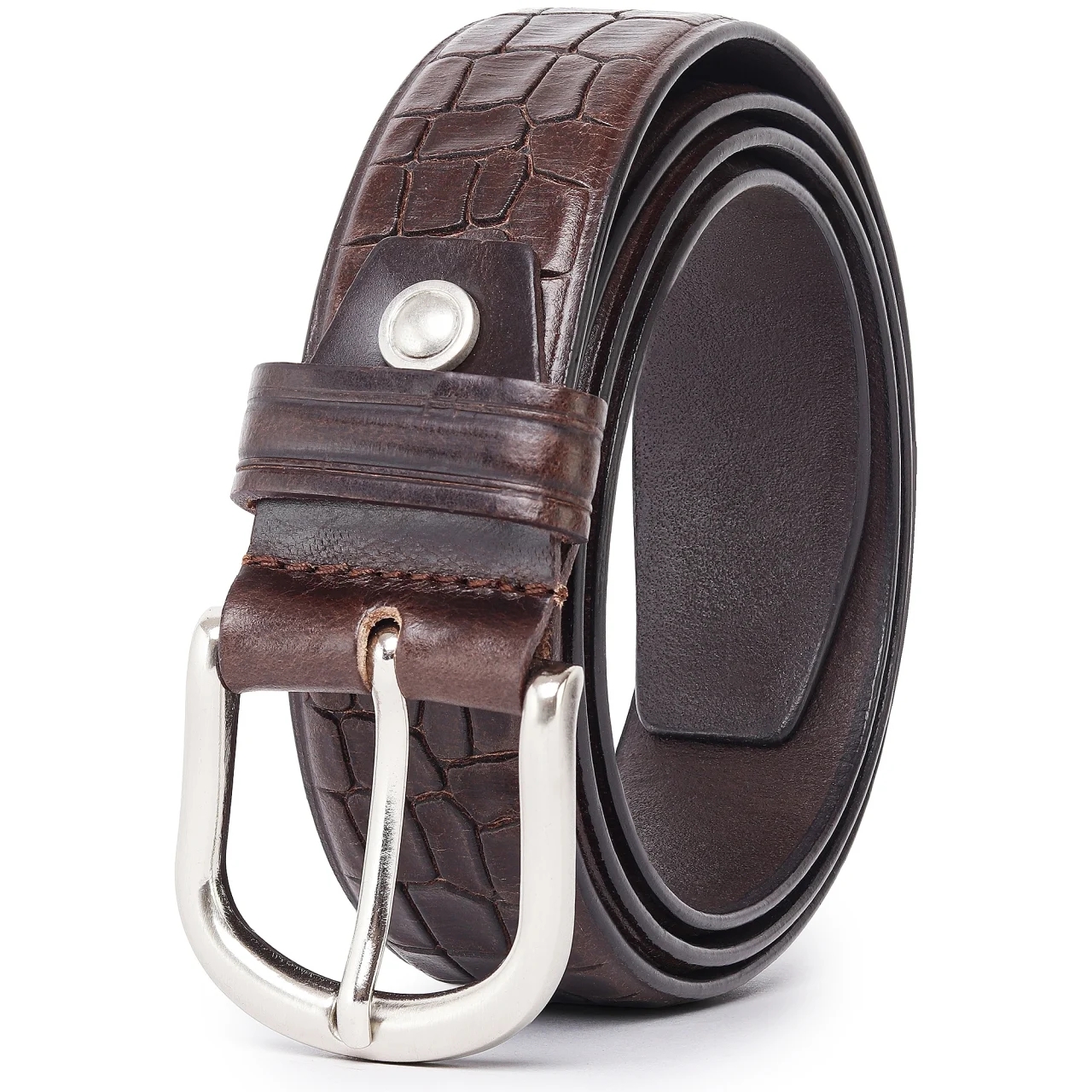 Set cadou pentru barbati, Portofel + Curea, piele naturala, model elegant, SET30, Maro - poza 3