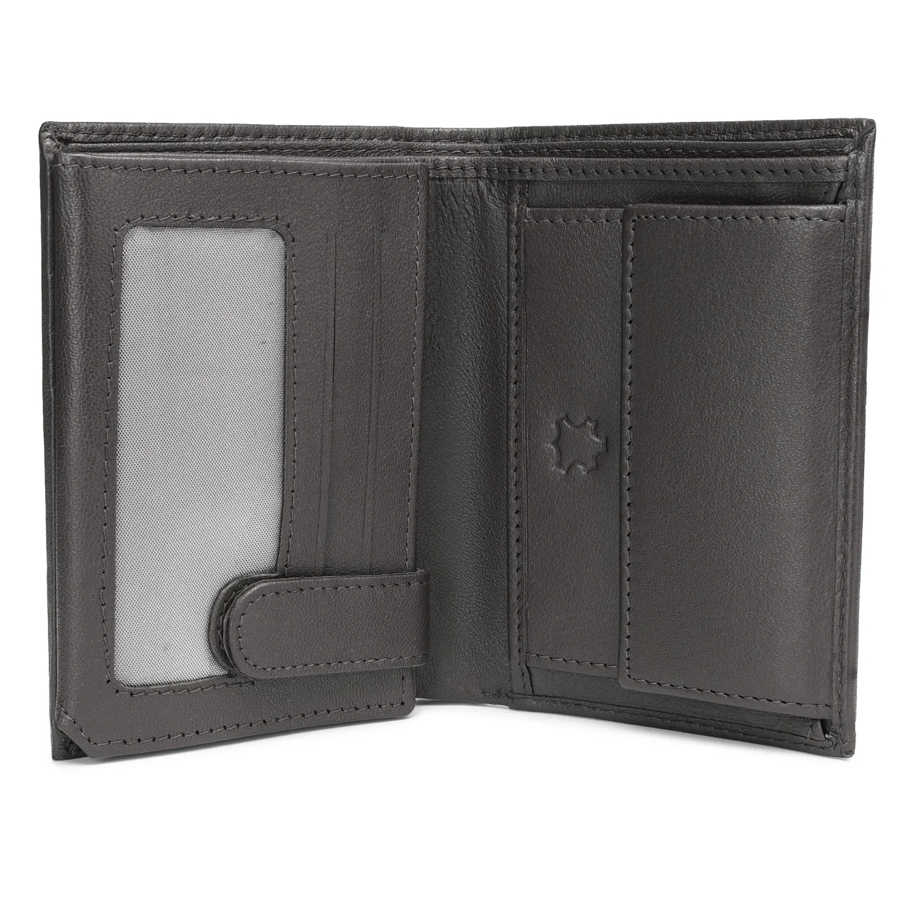 Set cadou pentru barbati, Portofel + Curea, piele naturala, model elegant, SET33, Negru/Negru - poza 5