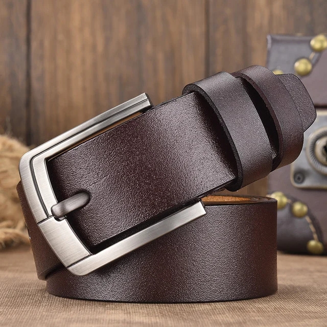 Set cadou pentru barbati, Portofel + Curea, piele naturala, model elegant, SET34, Maro inchis/Negru - poza 3