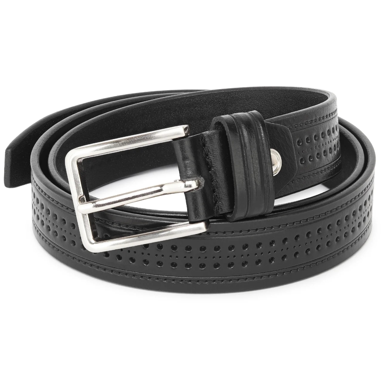 Set cadou pentru barbati, Portofel + Curea, piele naturala, model elegant, SET39, Negru - poza 4