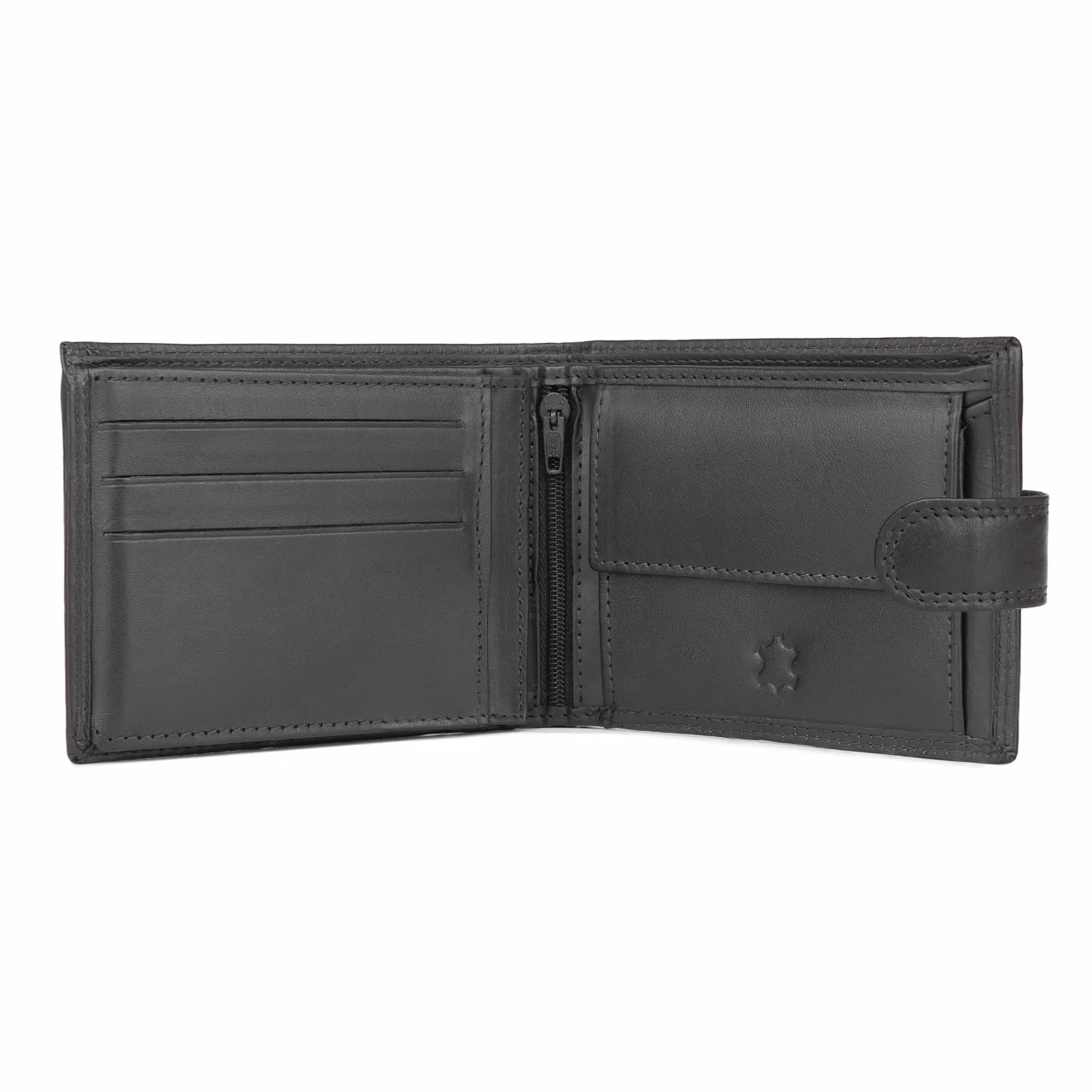 Set cadou pentru barbati, Portofel + Curea, piele naturala, model elegant, SET40, Negru - poza 5