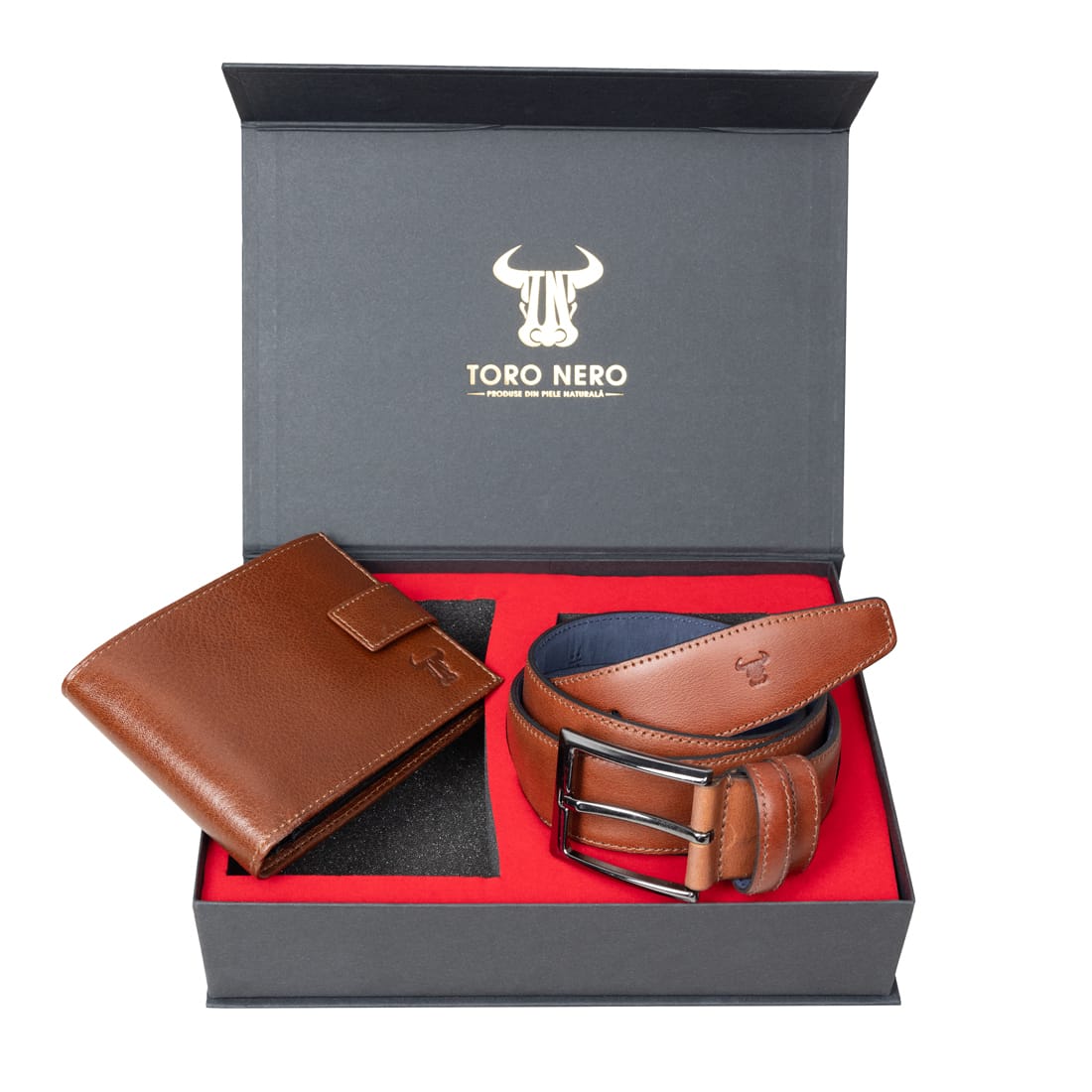 Set cadou portofel + curea din piele pentru barbati Big coin