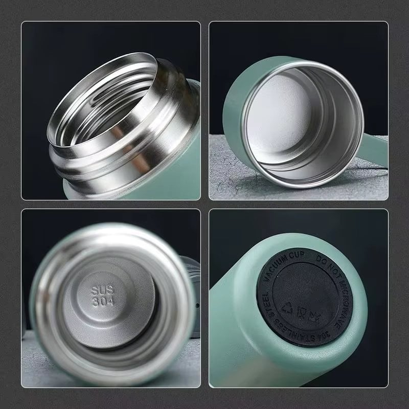 Set Cadou Termos Premium 500 ml + 3 Cani din Inox, TRM011, Albastru - poza 4