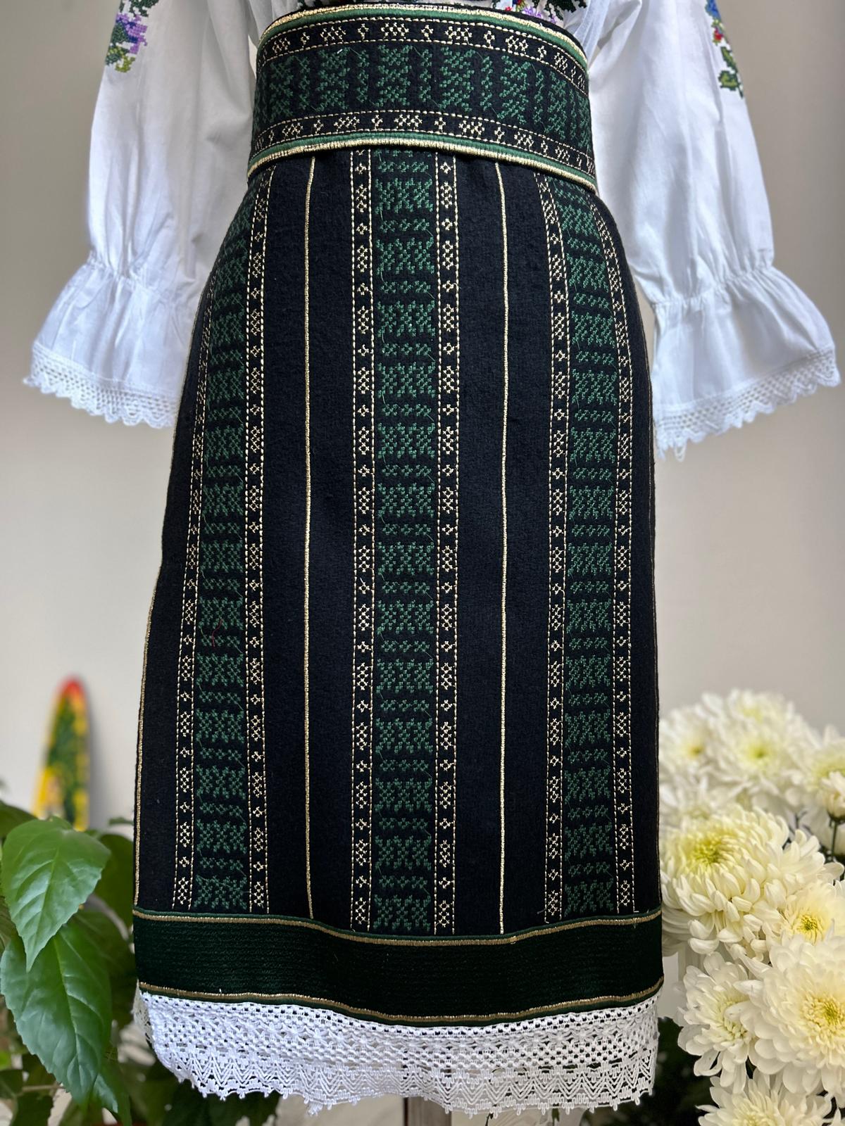 Set catrință și brâu fete 10-16 ani TM1603 verdele naturii