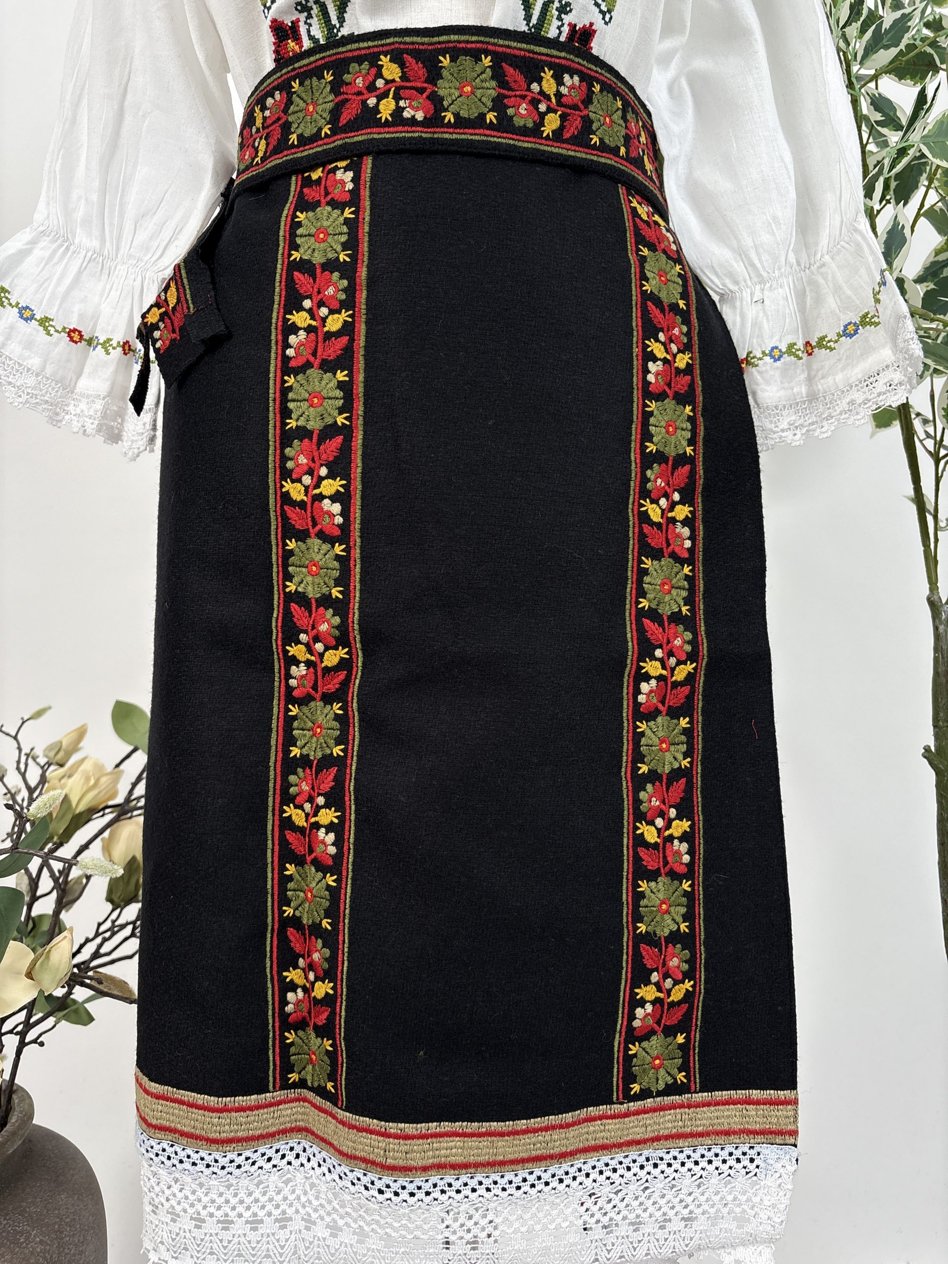 Set catrință și brâu fete 8-12 ani TM2279 motive florale