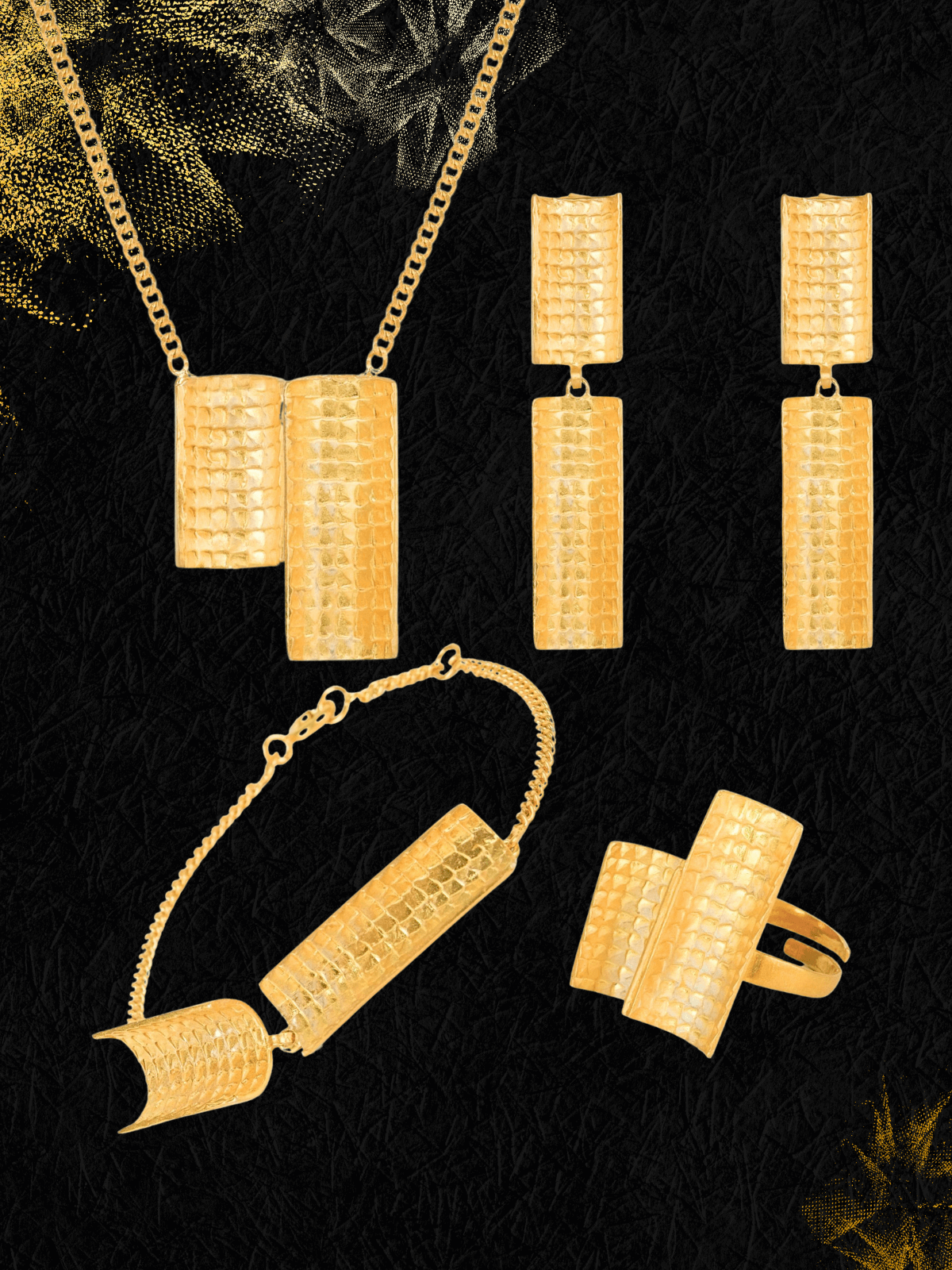 Set Complet Engawa, Argint Placat cu Aur