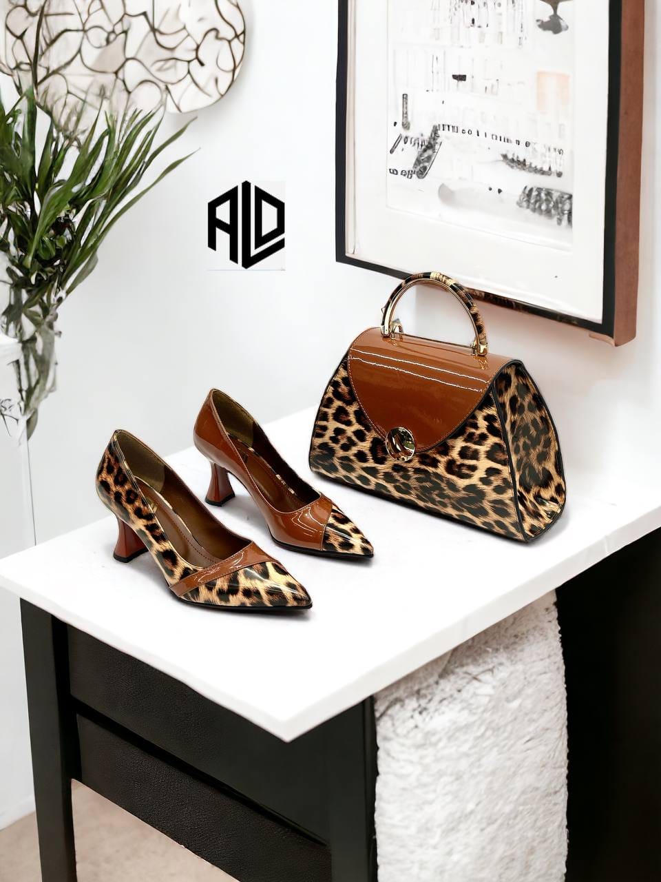 Set Pantofi si Geanta "Bella", Animal Print - 40