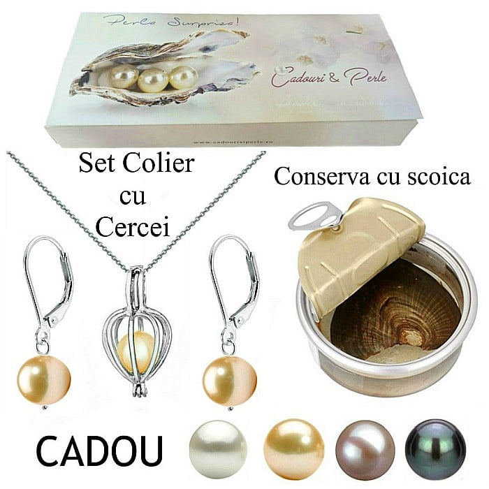 Set Perla Surpriza cu Cercei Business Crem