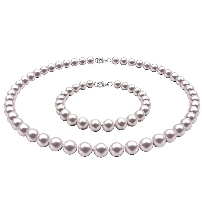 Set Perle - Colier si Bratara cu Perle Naturale Albe 7-8 mm, Inchizatori Argint 925 KASKADDA