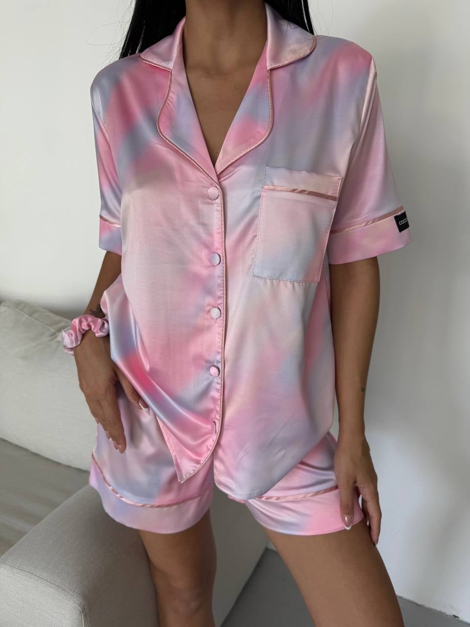 Set pijama dama din doua piese, cu nasturi – 2500134, Blush Glow - poza 1