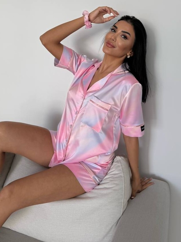 Set pijama dama din doua piese, cu nasturi – 2500134, Blush Glow - poza 2