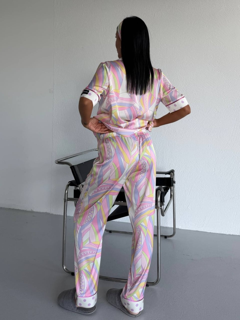 Set pijama dama din doua piese, cu nasturi – 2500370, Pastel Vibes - poza 5