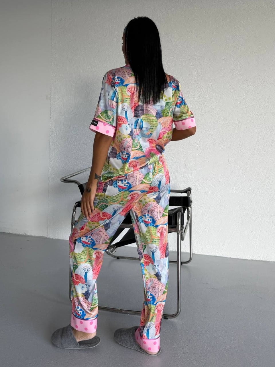 Set pijama dama din doua piese, cu nasturi – 2500371, Playful World - poza 5