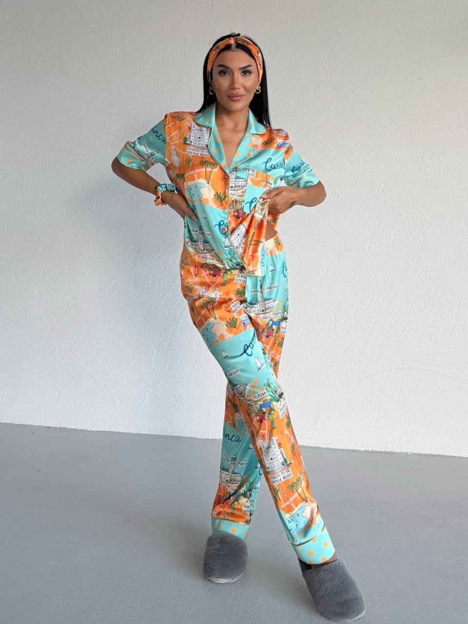 Set pijama dama din doua piese, cu nasturi – 2500375, Casablanca Breeze - poza 1