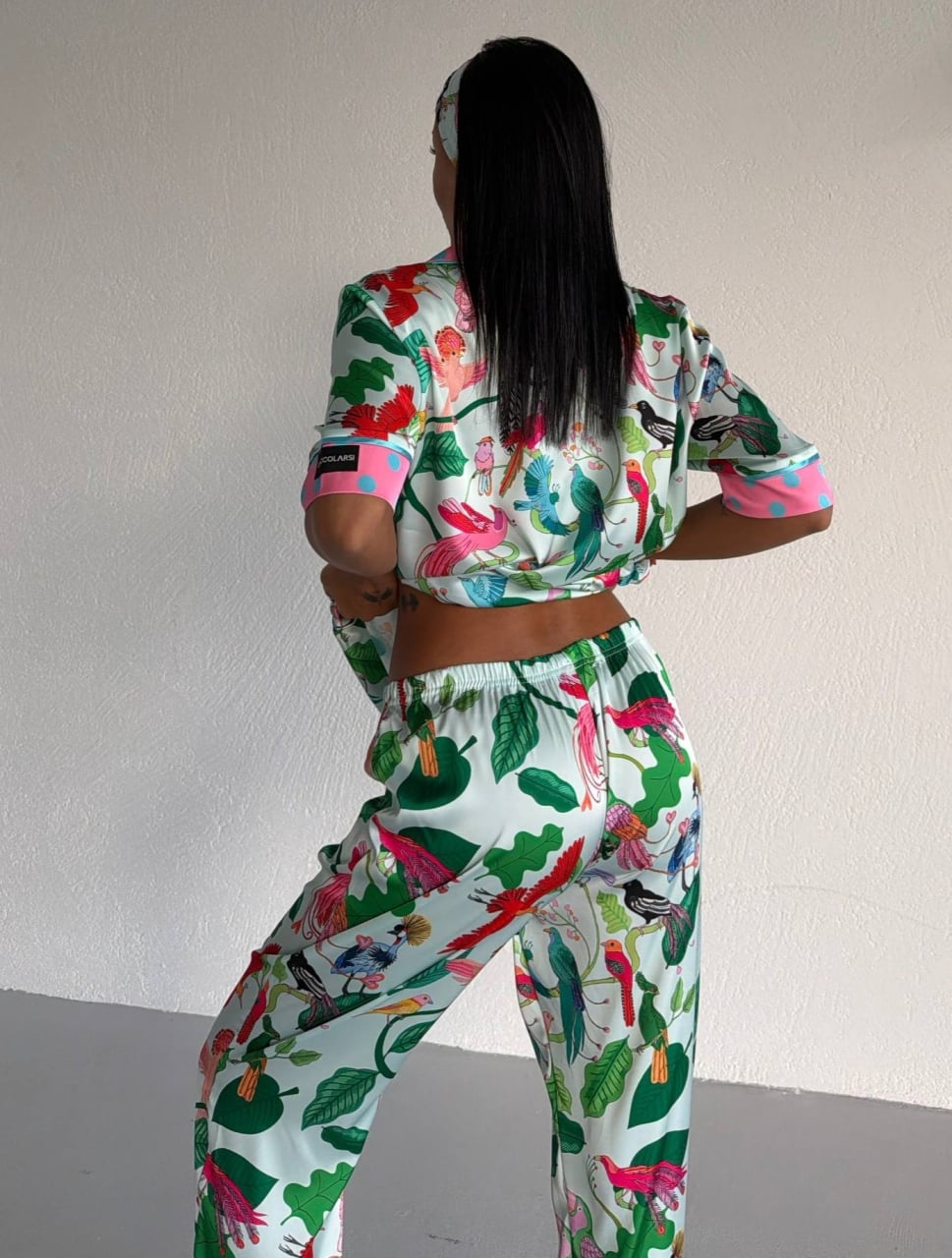 Set pijama dama din doua piese, cu nasturi – 2500376, Paradise Garden - poza 2