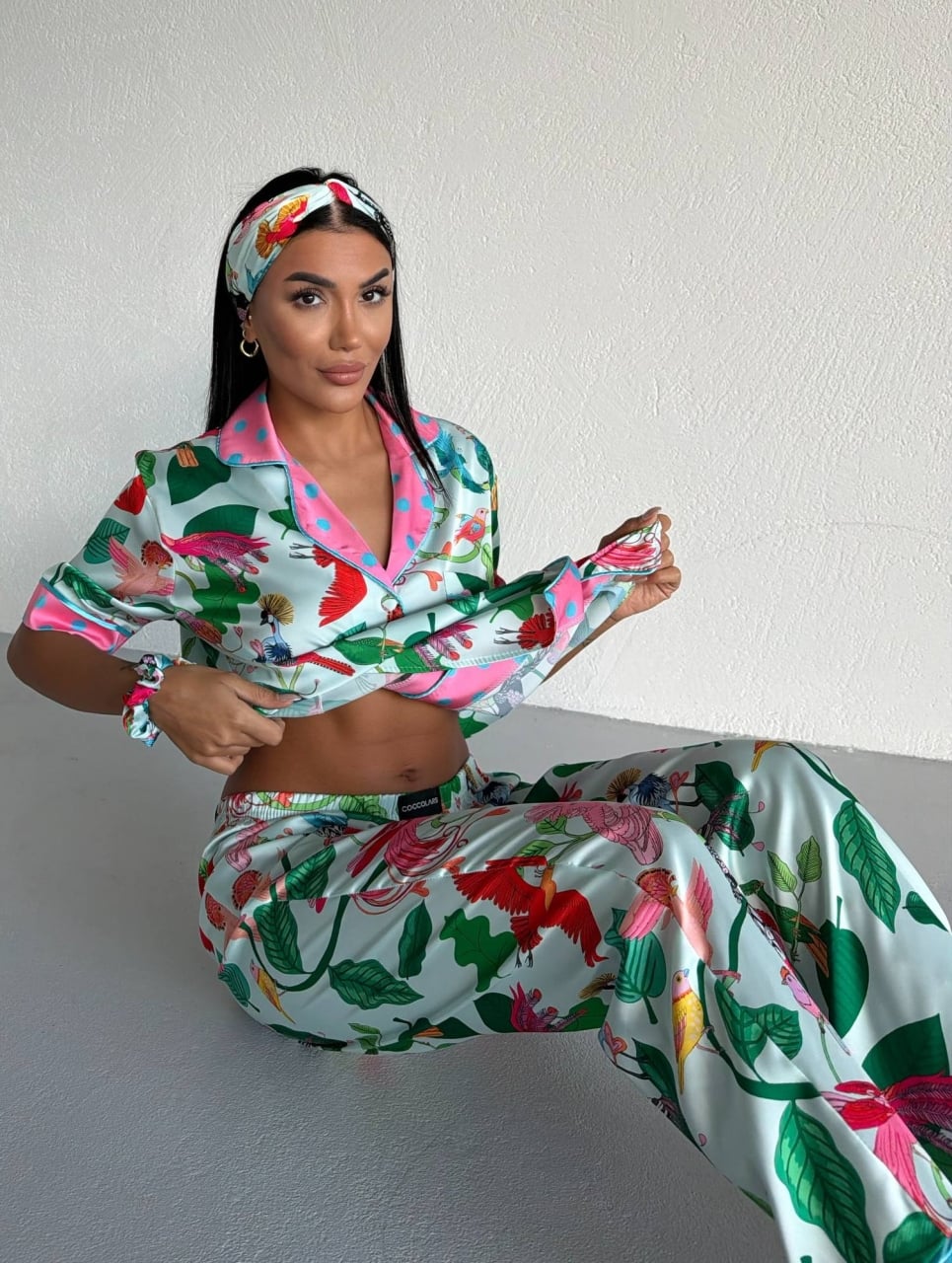 Set pijama dama din doua piese, cu nasturi – 2500376, Paradise Garden - poza 3