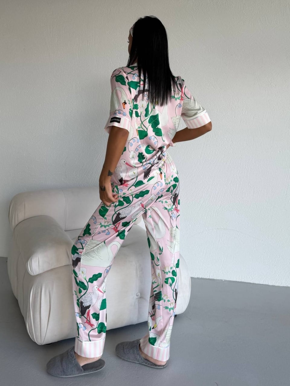Set pijama dama din doua piese, cu nasturi – 2500381, Botanic Dream - poza 4
