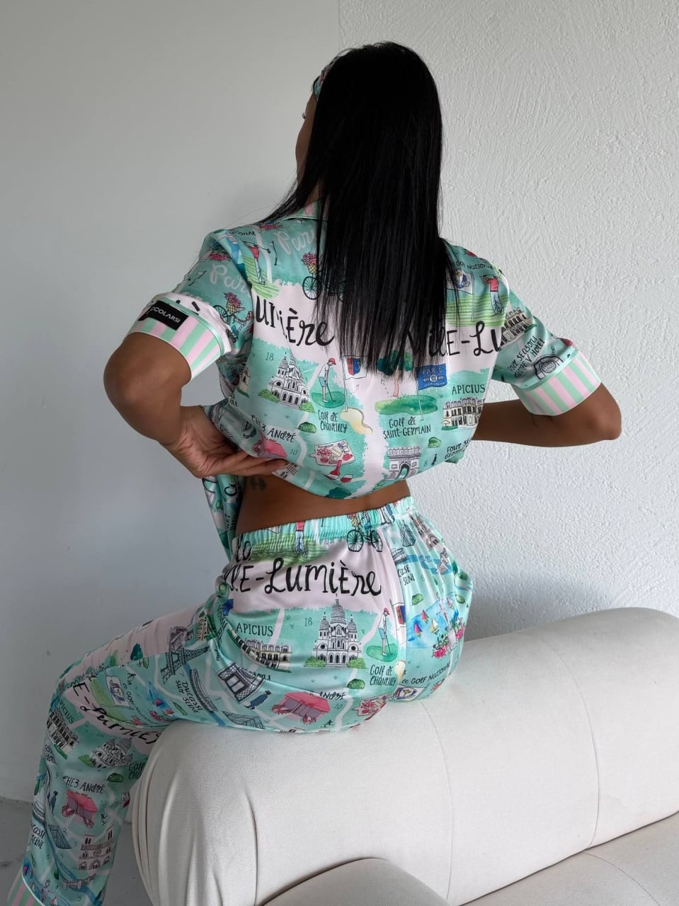 Set pijama dama din doua piese, cu nasturi – 2500387, City Escape - poza 5
