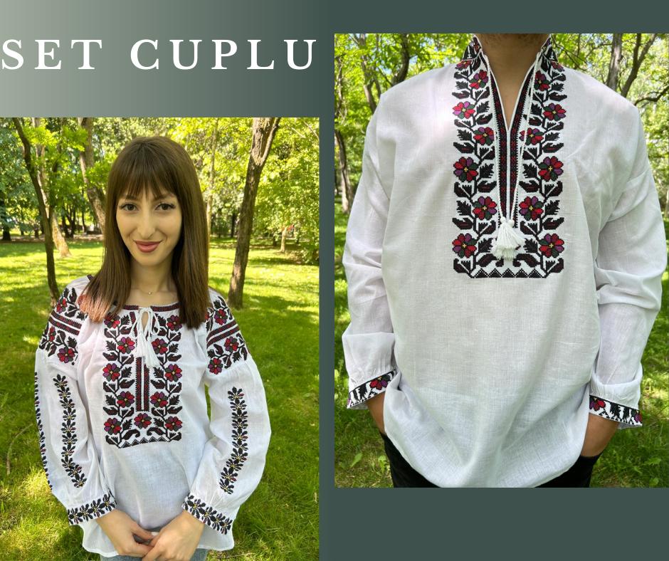 Set tradițional cuplu, ie femei / ie bărbați - motive florale TM1620