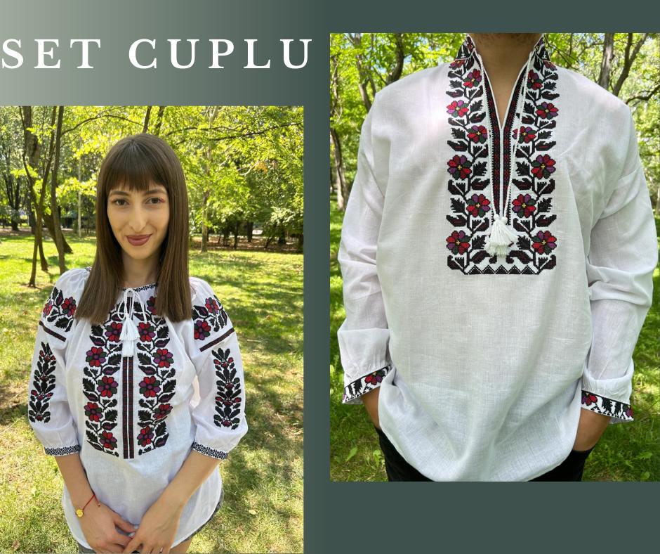 Set tradițional cuplu, ie femei / ie bărbați - motive florale TM1621