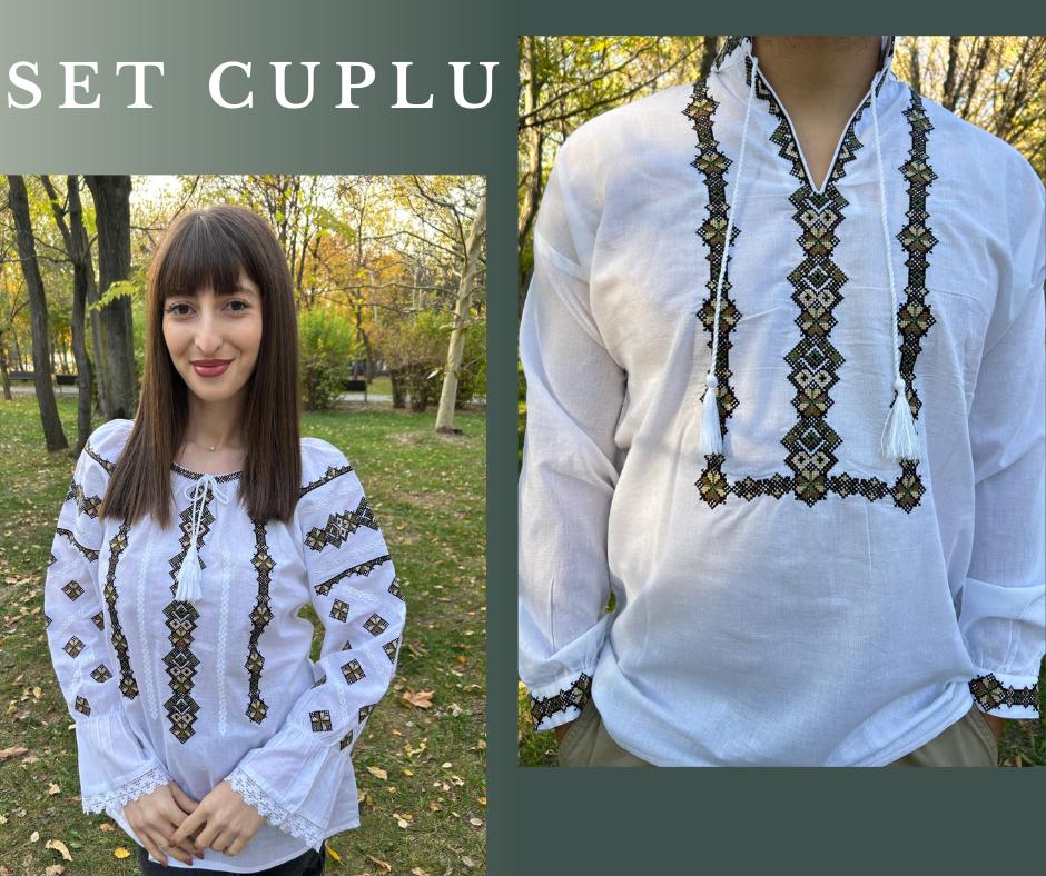 Set tradițional cuplu, ie femei/ie bărbați - motive geometrice TM1618