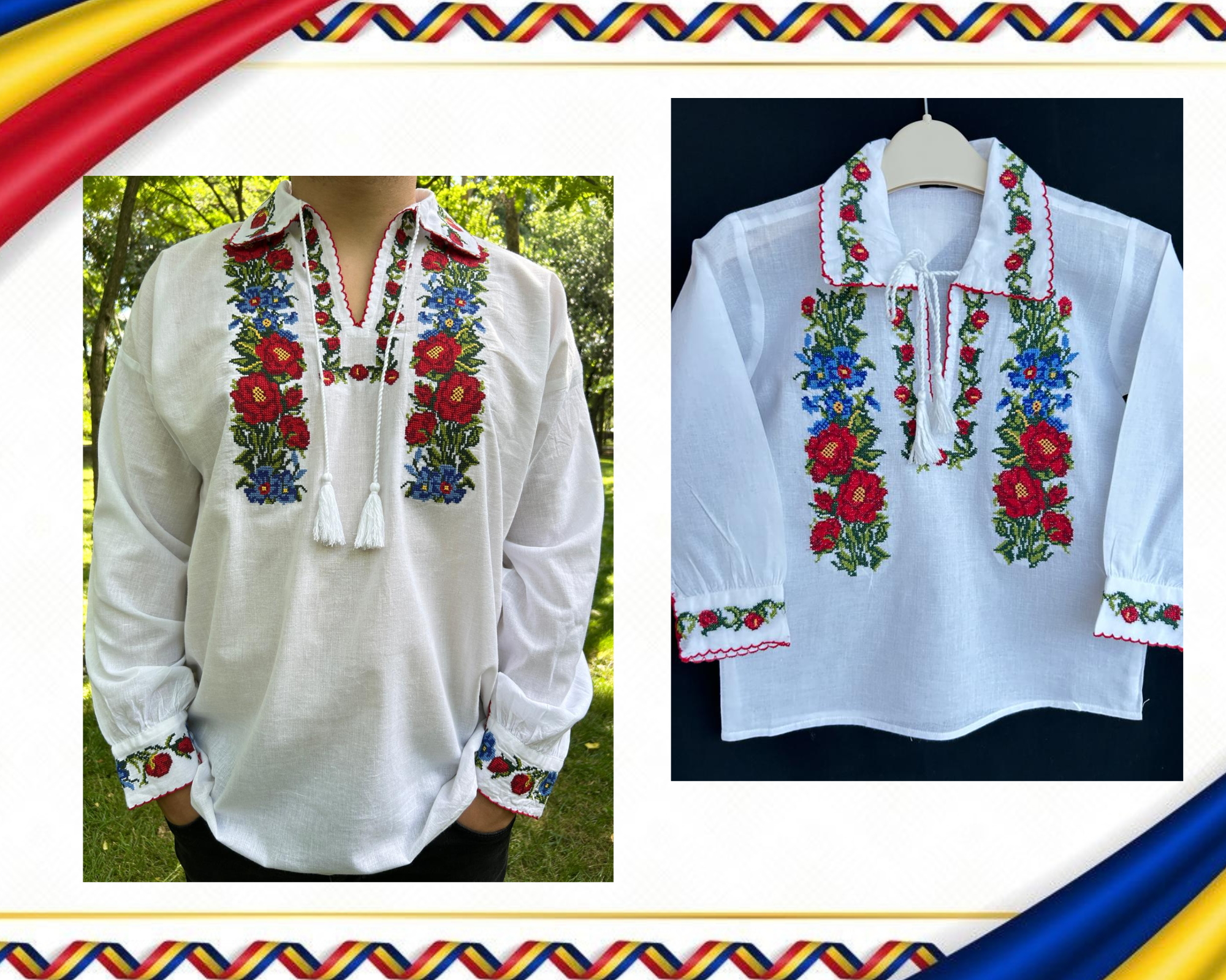 Set tradițional tată - fiu, ie bărbați/ ie copii TM1646 - 2XL - 4