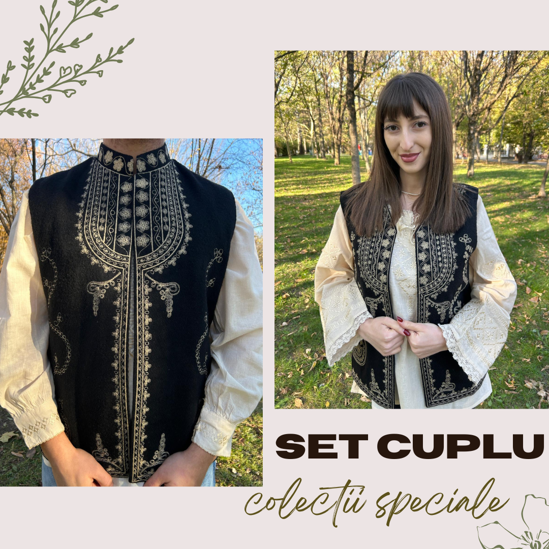 Set tradițional veste TM1699 motive geometrice - L - 2XL