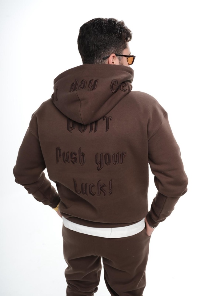 SET TRENING PRM FASHION OVERSIZED PREMIUM CHOCOLATE BROWN TRAS215(6079) (MĂRIME: XL)