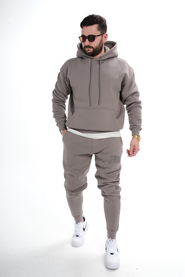 SET TRENING PRM FASHION OVERSIZED PREMIUM SMOKED-GREY TRAS217(6079) (MĂRIME: L)