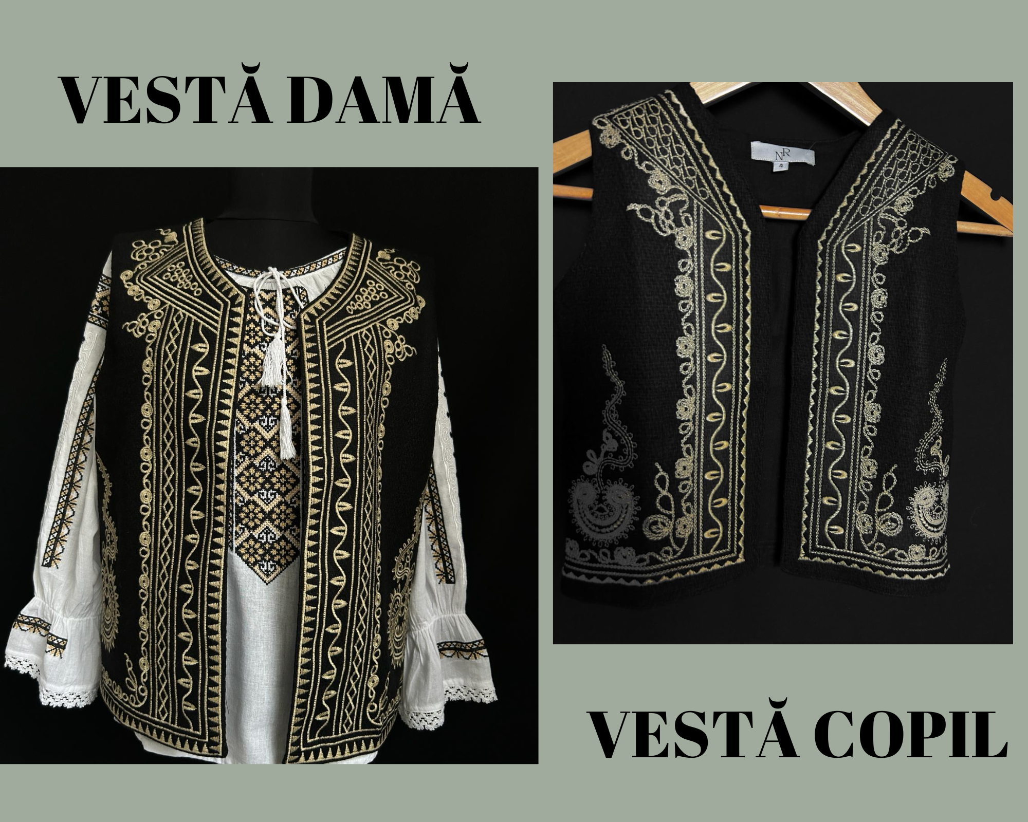 Set vestă damă/vestă copil TM1696 - motive geometrice - - 14