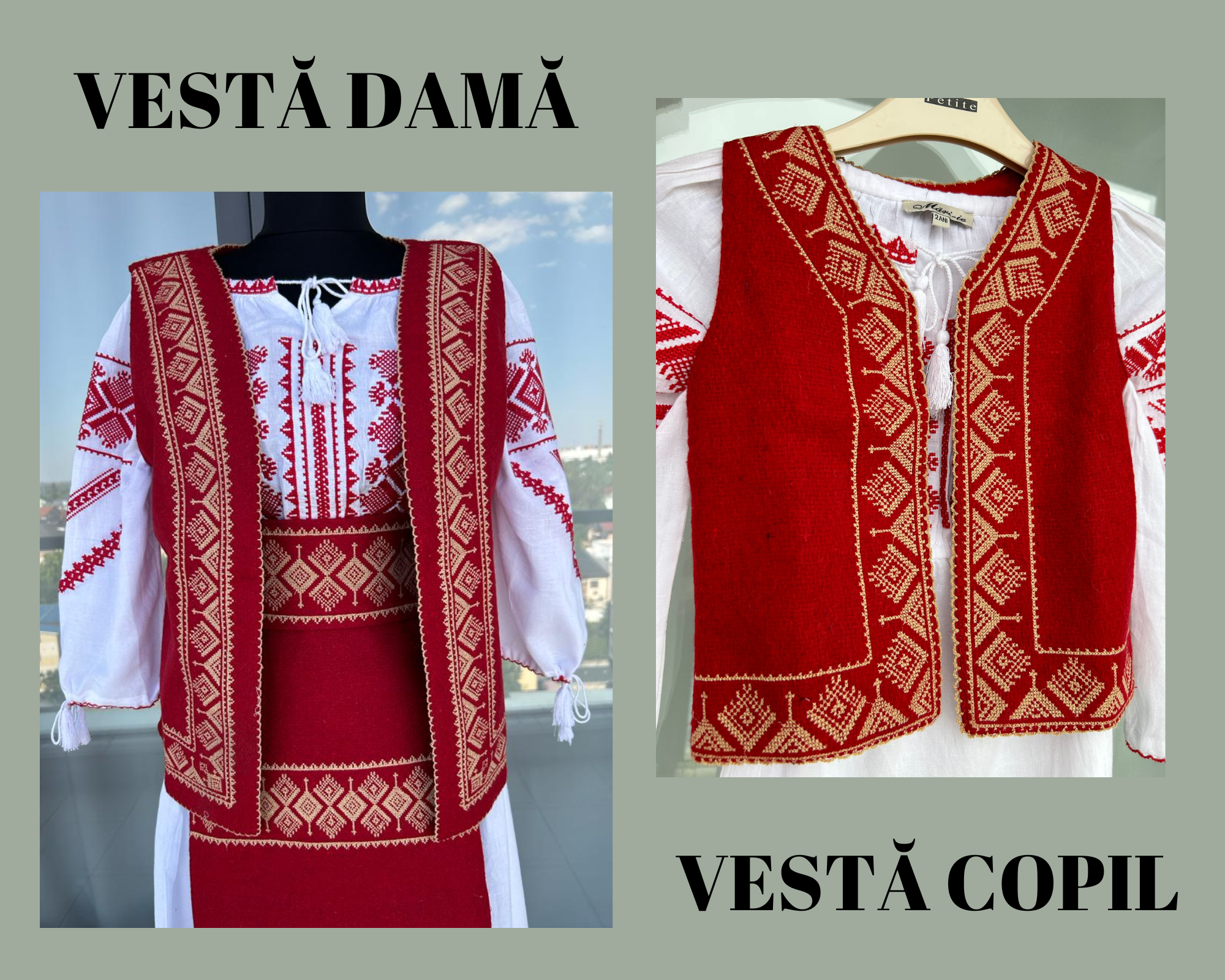 Set vestă damă/vestă copil TM1697 motive geometrice - 16
